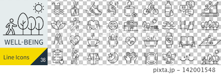 Icon set related to well-being 142001548