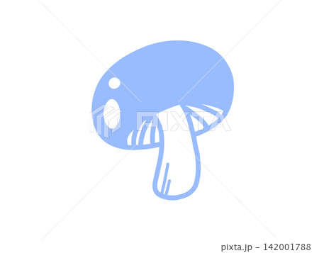 手描きのしいたけ 野菜のイラスト 水色 手描きのしいたけ 野菜のイラスト 水色 142001788