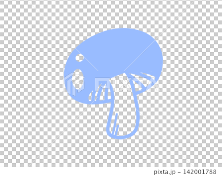 手描きのしいたけ 野菜のイラスト 水色 手描きのしいたけ 野菜のイラスト 水色 142001788