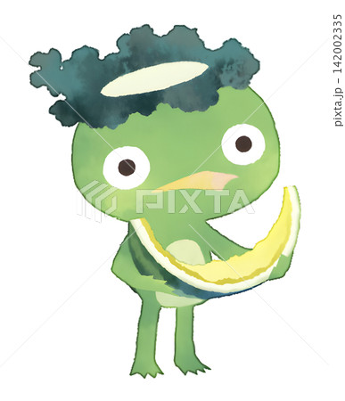 黄色いスイカを食べたカッパのイラスト 水彩風 透過PNG 黄色いスイカを食べたカッパのイラスト 水彩風 透過PNG 142002335