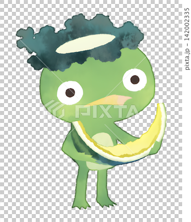 黄色いスイカを食べたカッパのイラスト 水彩風 透過PNG 黄色いスイカを食べたカッパのイラスト 水彩風 透過PNG 142002335