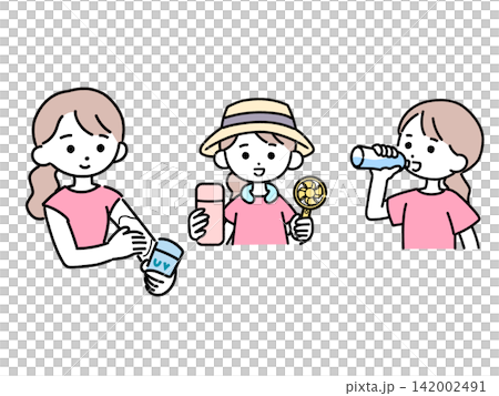 女性採取措施應對高溫 女性採取措施應對高溫 142002491