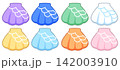 カラフルなシェルマカロンのイラスト 142003910
