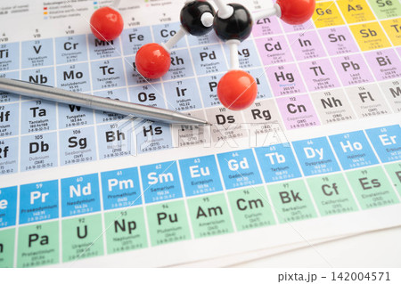Molecules chemical on a periodic table background. Molecules chemical on a periodic table background. 142004571