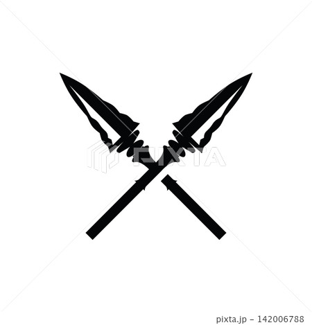 illustration of simple spear featuring a rustic and vintage design. 142006788