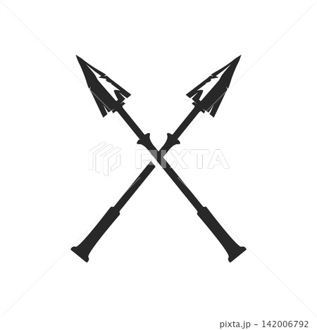illustration of simple spear featuring a rustic and vintage design. 142006792