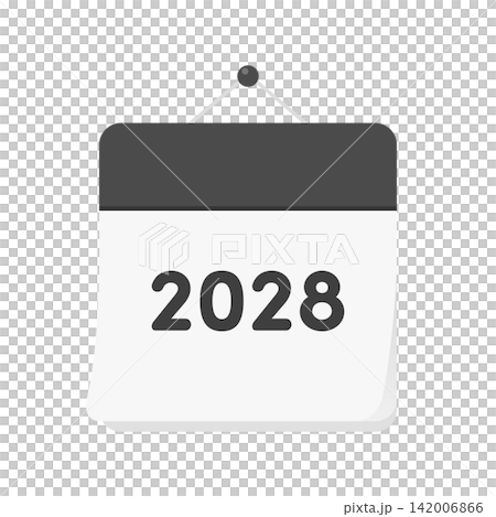 Icon of a black daily calendar for the year 2028 - Simple calendar and annual planning image illustration material Icon of a black daily calendar for the year 2028 - Simple calendar and annual planning image illustration material 142006866