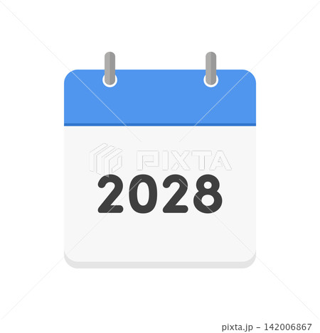 西暦2028年の青い日めくりカレンダーのアイコン - シンプルな暦や年間計画のイメージイラスト素材 西暦2028年の青い日めくりカレンダーのアイコン - シンプルな暦や年間計画のイメージイラスト素材 142006867