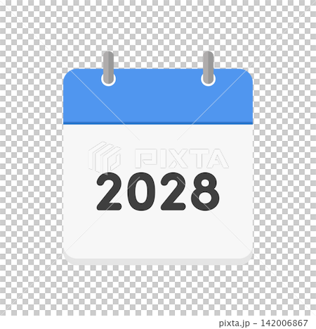 西暦2028年の青い日めくりカレンダーのアイコン - シンプルな暦や年間計画のイメージイラスト素材 西暦2028年の青い日めくりカレンダーのアイコン - シンプルな暦や年間計画のイメージイラスト素材 142006867
