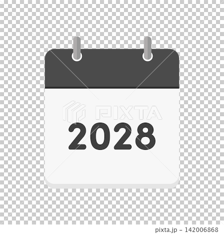 西暦2028年の黒い日めくりカレンダーのアイコン - シンプルな暦や年間計画のイメージイラスト素材 西暦2028年の黒い日めくりカレンダーのアイコン - シンプルな暦や年間計画のイメージイラスト素材 142006868