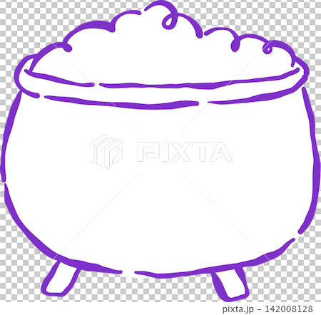 Witch Cauldron Outline Hand Drawn Illustration Witch Cauldron Outline Hand Drawn Illustration 142008128