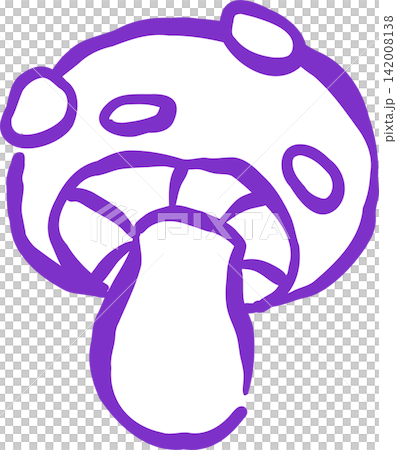 Cute Spooted Mushroom Outline Hand Drawn Illustration Cute Spooted Mushroom Outline Hand Drawn Illustration 142008138