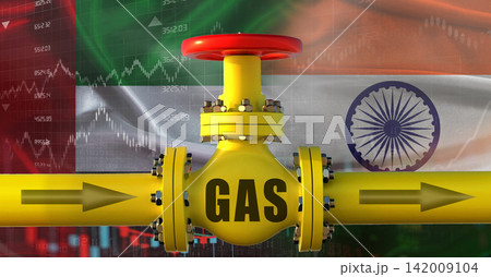Emirati gas export pipeline to India. Gas exports from the United Arab Emirates to India on financial chart 142009104