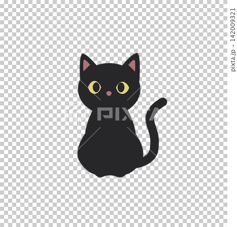 ハロウィン素材　ハロウィンの黒猫 ベクターイラスト　動物 142009321