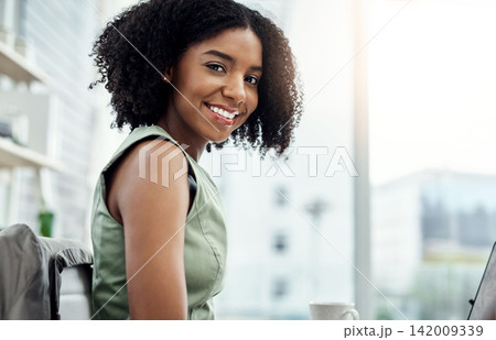 Happy, portrait and black woman in office as financial advisor for planning and asset management. Corporate, finance and worker in USA with smile in workplace for admin and professional consultation Happy, portrait and black woman in office as financial advisor for planning and asset management. Corporate, finance and worker in USA with smile in workplace for admin and professional consultation 142009339