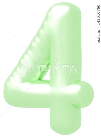 3D画像_風船_4_黄緑 3D画像_風船_4_黄緑 142010760