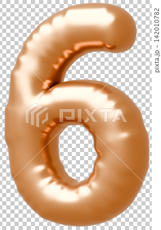 3D image_balloon_6_gold 3D image_balloon_6_gold 142010782
