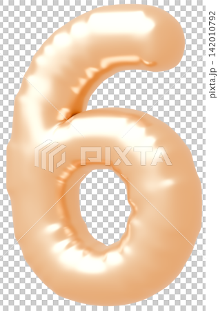 3D image_balloon_6_gold 3D image_balloon_6_gold 142010792