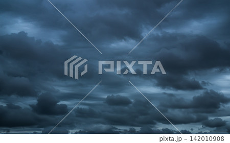 Cloud storm sky dark halloween background rain lightning thunder stoumy typhoon Nature light scene rainy atmosphere damage effect carbon dioxide dust air pollution 2.5 Pm, texture nature windstorm. 142010908