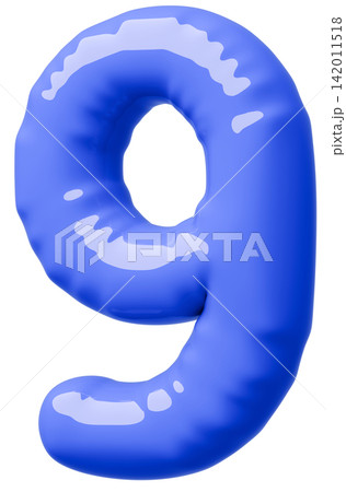 3D画像_風船_9_青 3D画像_風船_9_青 142011518