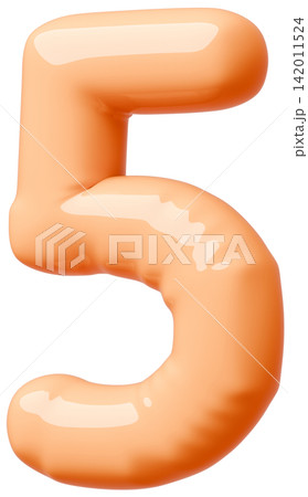 3D画像_風船_5_オレンジ 142011524