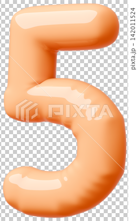 3D画像_風船_5_オレンジ 142011524