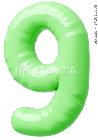 3D画像_風船_9_緑 3D画像_風船_9_緑 142011538