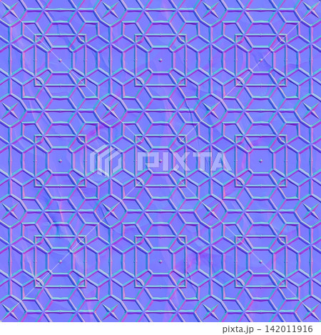 Textured Ornate Tile Normal Map Background Textured Ornate Tile Normal Map Background 142011916
