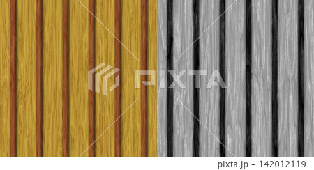 Weathered wooden plank painted in bright color. Wood texture via an alpha channel. 142012119