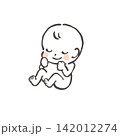 かわいい胎児の手描きイラスト 142012274