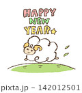 2027年 干支 未年 HAPPY NEW YEAR手描きイラスト 142012501