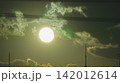 雲から覗く沈みゆく太陽 142012614
