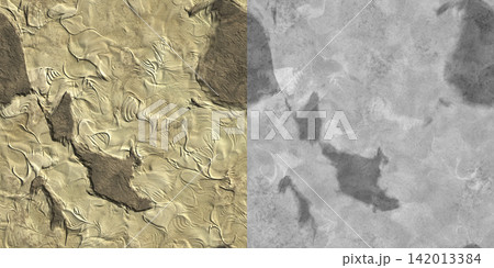 Seamless pattern of desert sand. Stone texture via an alpha channel. 142013384
