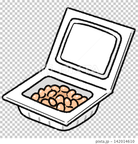 パックに入った納豆のシンプルイラスト パックに入った納豆のシンプルイラスト 142014610