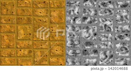Orange Stone Brick Texture and Greyscale Map Comparison Split Orange Stone Brick Texture and Greyscale Map Comparison Split 142014688