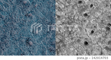 Blue Pitted Rock and Height Map Comparison Split 142014703
