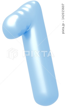 3D画像_風船_1_水色 3D画像_風船_1_水色 142015607