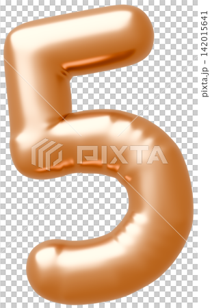 3D image_balloon_5_gold 3D image_balloon_5_gold 142015641