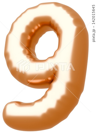 3D画像_風船_9_ゴールド 3D画像_風船_9_ゴールド 142015645