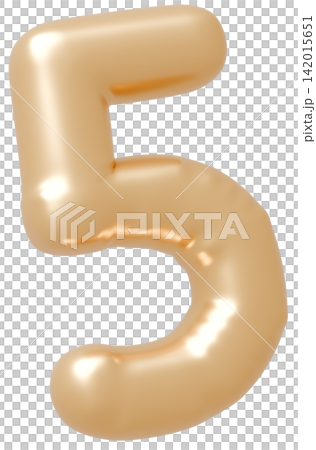 3D image_balloon_5_gold 3D image_balloon_5_gold 142015651