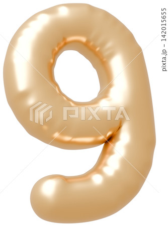 3D画像_風船_9_ゴールド 142015655