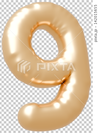 3D画像_風船_9_ゴールド 142015655