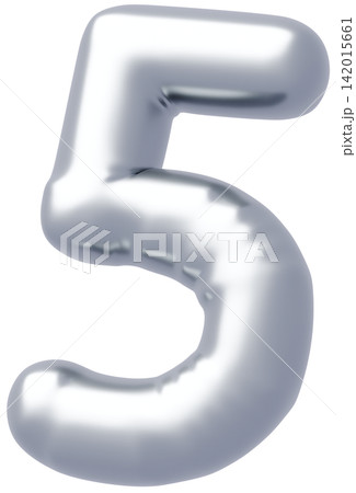 3D画像_風船_5_シルバー 3D画像_風船_5_シルバー 142015661