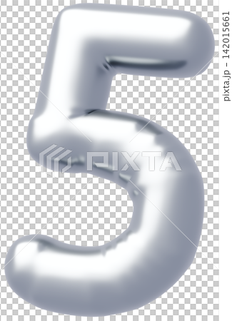 3D画像_風船_5_シルバー 3D画像_風船_5_シルバー 142015661