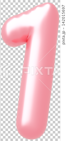 3D画像_風船_1_ピンク 142015697