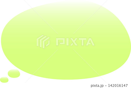 上部が淡い色で、下部に行くほど濃くなる緑のグラデーションのふきだし 142016147