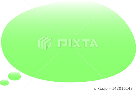 上部が淡い色で、下部に行くほど濃くなる緑のグラデーションのふきだし 142016148