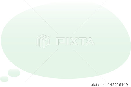 上部が淡い色で、下部に行くほど濃くなる緑のグラデーションのふきだし 142016149