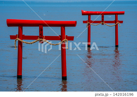 大魚神社海中鳥居　満潮【佐賀県藤津郡太良町】 142016196