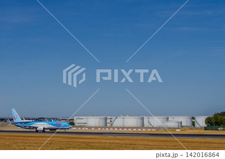 Boeing 737 MAX airplane of TUI airline taxiing at Brussels Airport Boeing 737 MAX airplane of TUI airline taxiing at Brussels Airport 142016864